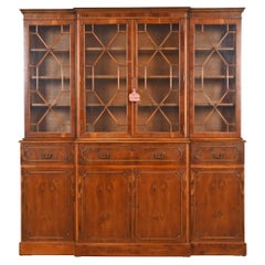 Baker Furniture Style Inglés Georgiano Tejo Madera Breakfront Librería Armario