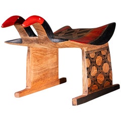 Turuza Wauja. Two-headed bird Sculpture-Bench, 2024 Brazilian wood