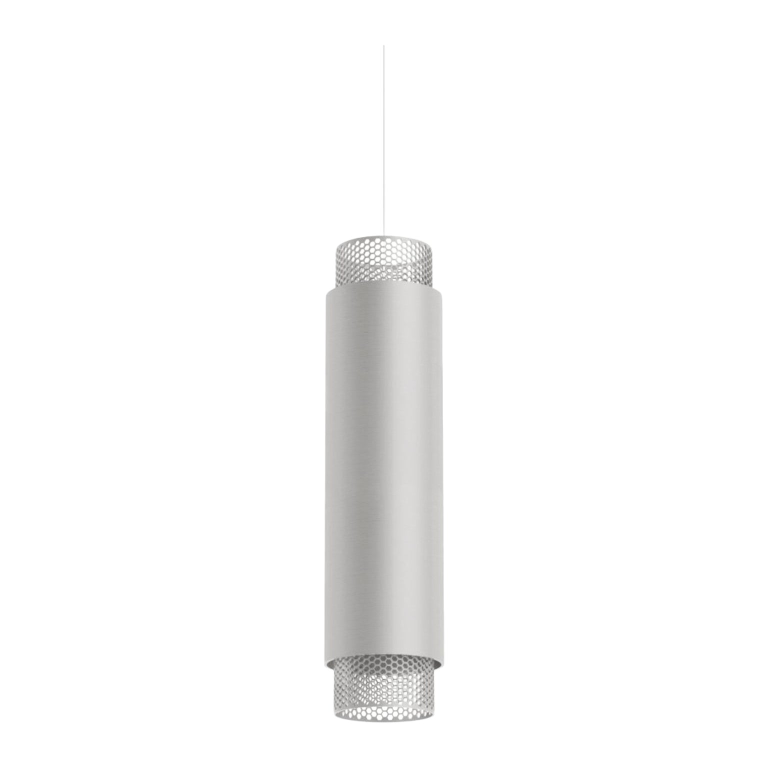 Lampada a sospensione verticale Union Large in alluminio anodizzato Silver di JSPR