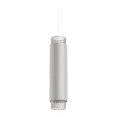 Union Large Vertical Anodized Silver Aluminum Contemporary Pendant Lamp by JSPR