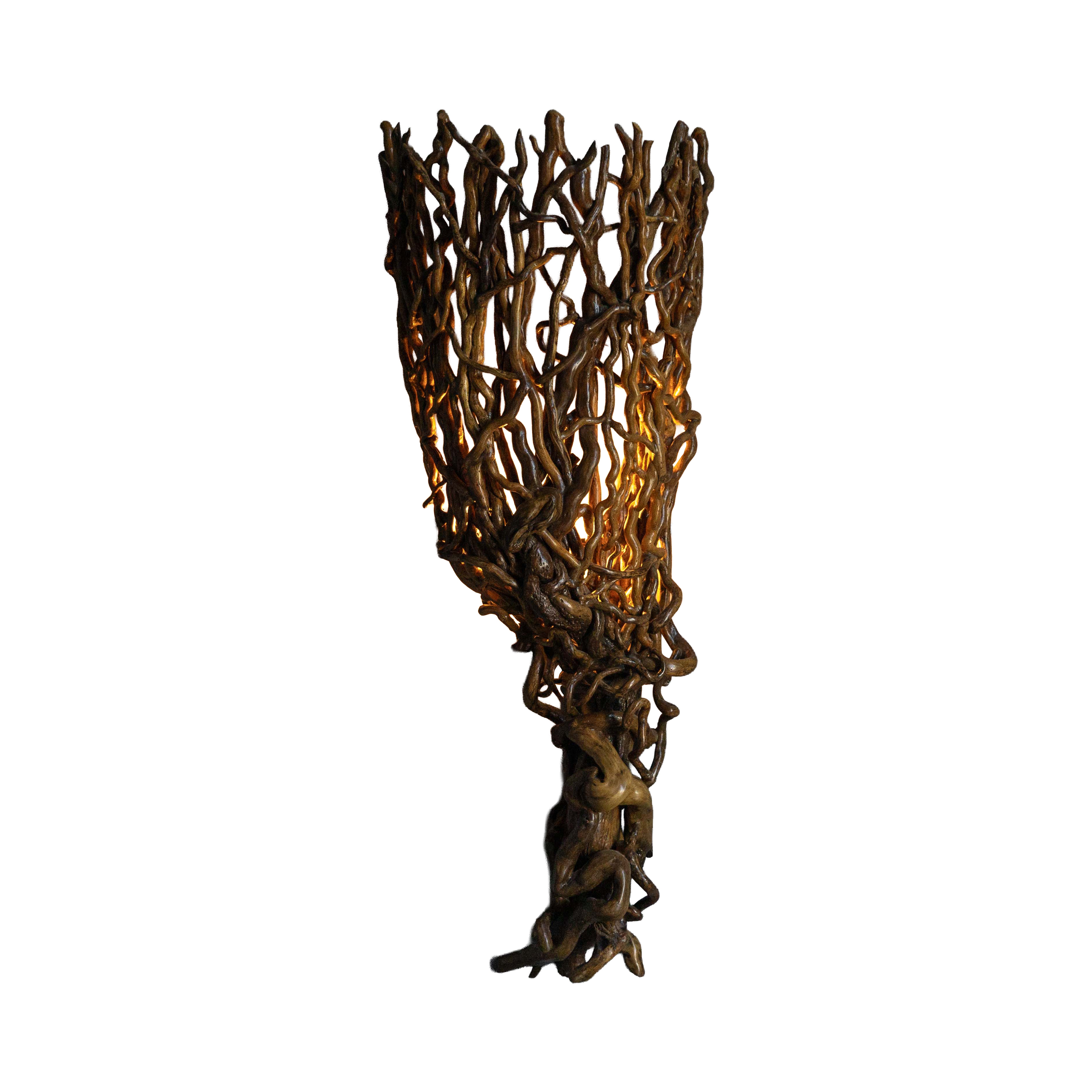 Organic Artisan Wall Sconce, France, 20th Century