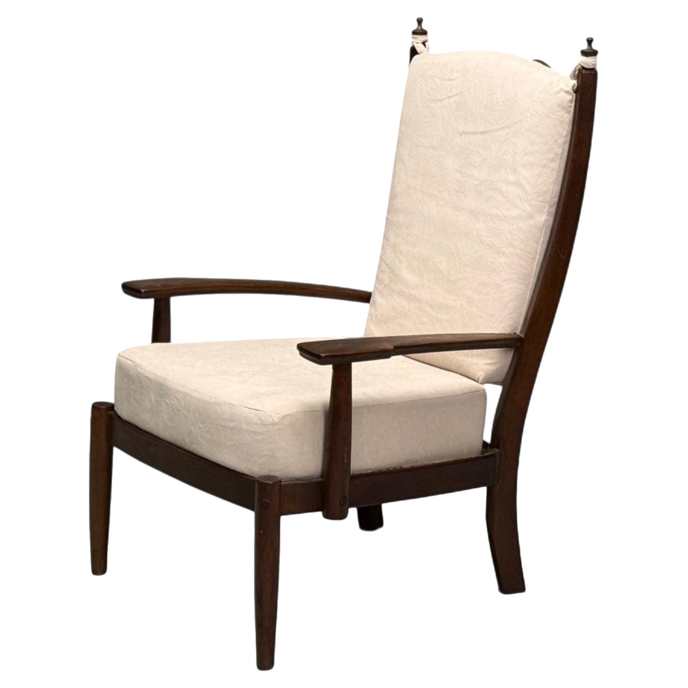 Dutch Modern, Oak, Fabric, Armchair, Netherlands, 1960s