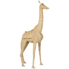 Vintage Lifesize Wicker Giraffe Bar by Mario Lopez Torres