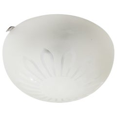 Swedish Designer, Flush Mount, Glass, Metal, Sweden, 1940s