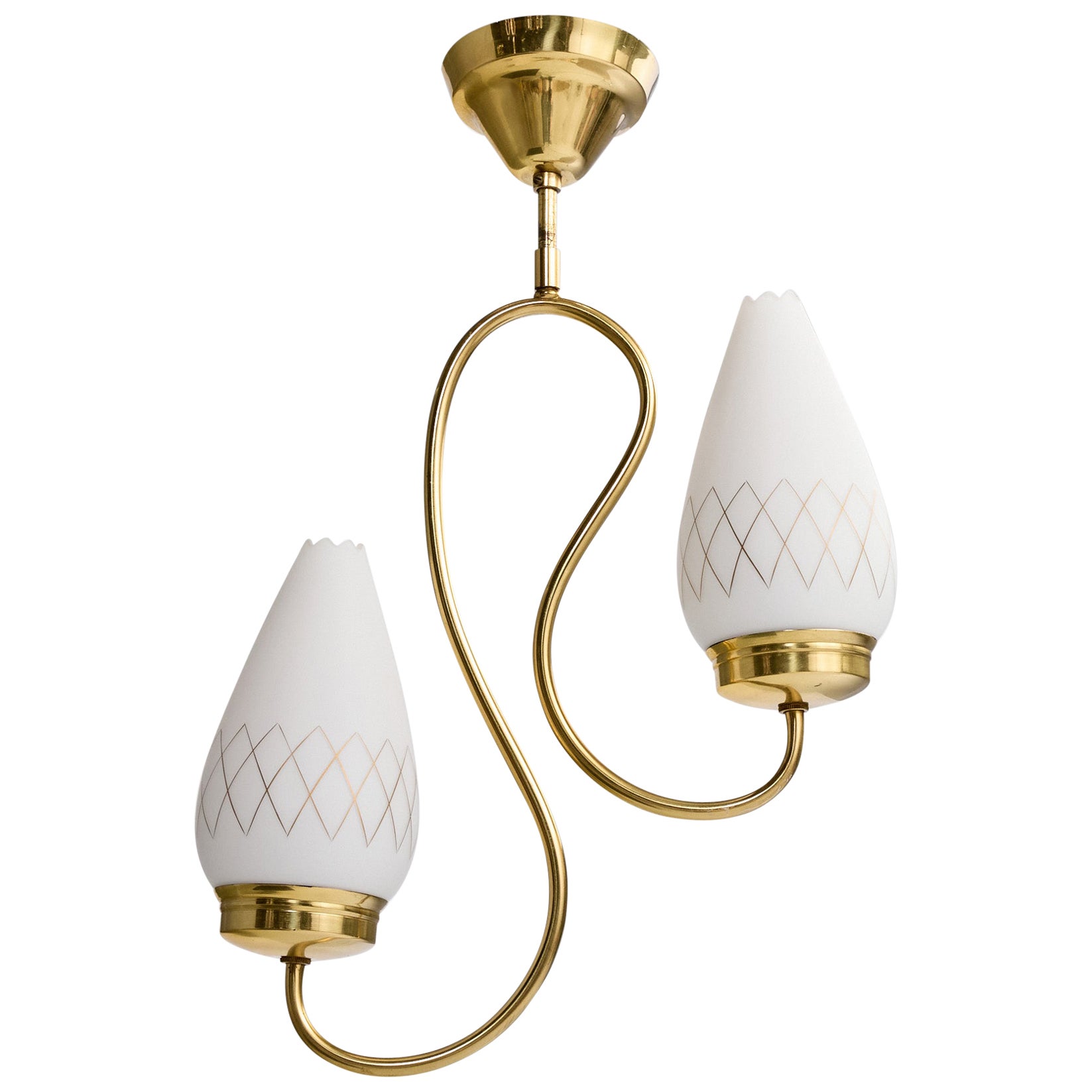 Design/One, Design-Light, laiton, verre, Suède, années 1950