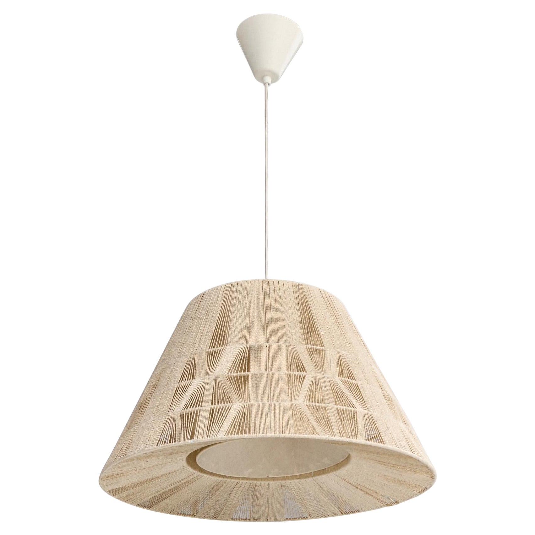Schwedische Designerin, Pendelleuchte, Stoff, Schweden, 1970er Jahre