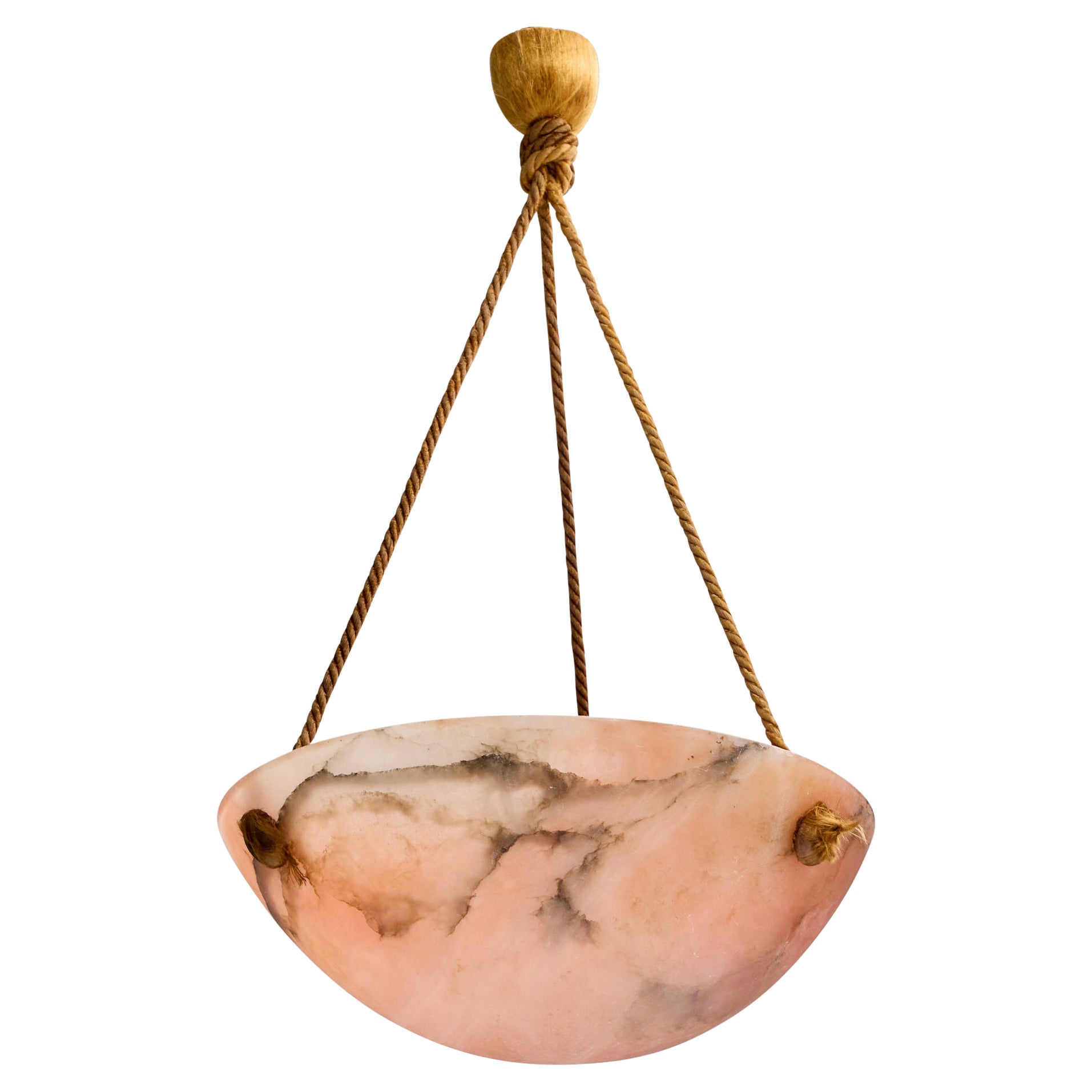 Designer français, Design-Light, albâtre, corde, France, années 1930