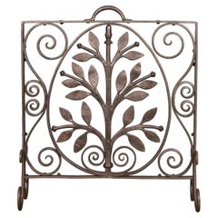 Used Wrought-Iron Oak & Acorn Fire Guard