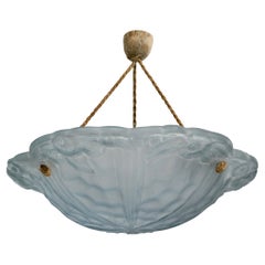 Designer francese, lampada a sospensione, vetro, corda, Francia, anni '30