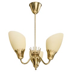 ASEA, Chandelier, Brass, Glass, Sweden, 1940s