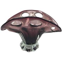 Deep Purple Bowl in the Style of Murano