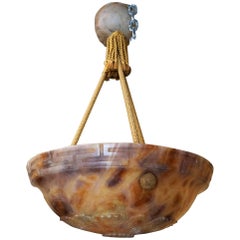 Round Alabaster Neoclassical Chandelier