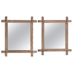 20th Century French Pair Of Oak Mirrors
