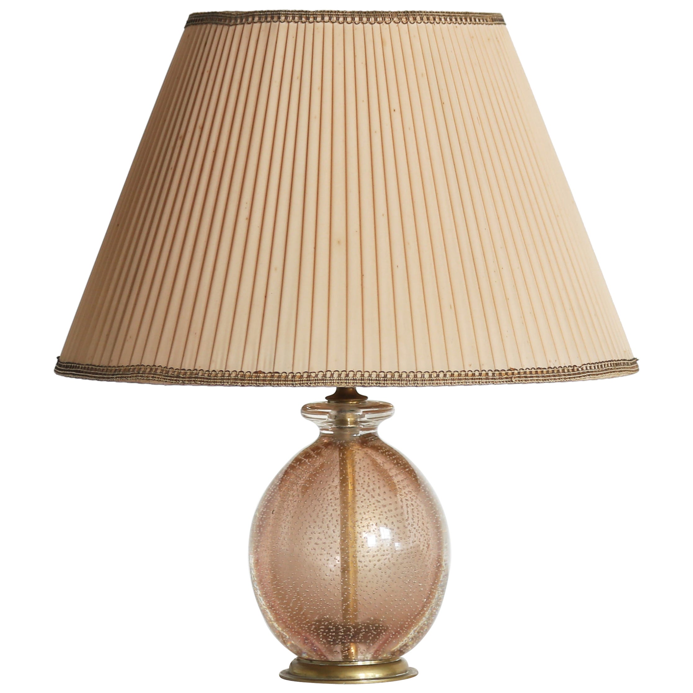 Archimede Seguso Vetri D'Arte Bullicante Table Lamp, Murano, Italy, 1930s