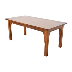 Used Stickley Style Mission Oak Arts & Crafts Dining Table, Newly Refinished