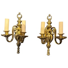 1920’s Caldwell Bronze Sconces Two Lights