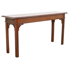 Councill Craftsmen Table console géorgienne en acajou sculpté et bagué