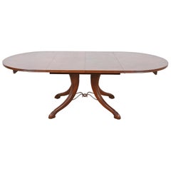 Italian Provincial Carved Cherry Wood Dining Table by Emanuel Morez, Refinished