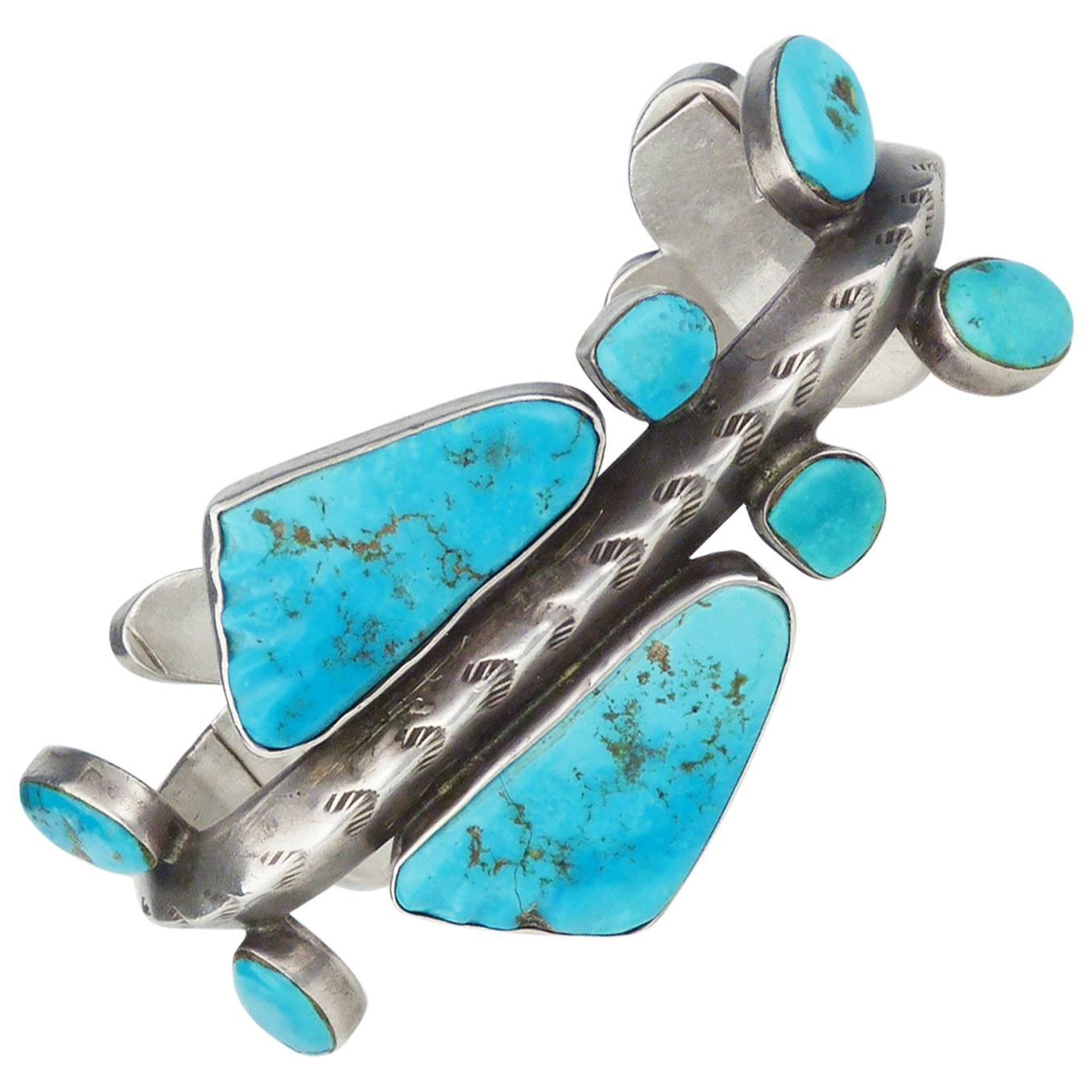 Antique Zuni Turquoise Bracelet by Juan Dideos, circa 1940s