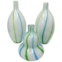 Set of Three Murano Vases