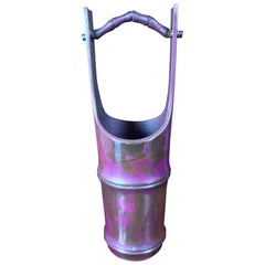 Japanese Beautiful Antique Bronze Bamboo Form Ikebana Vase- Rare Find