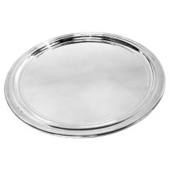 Plateau rond de 10 pouces en argent sterling américain moderne Tiffany