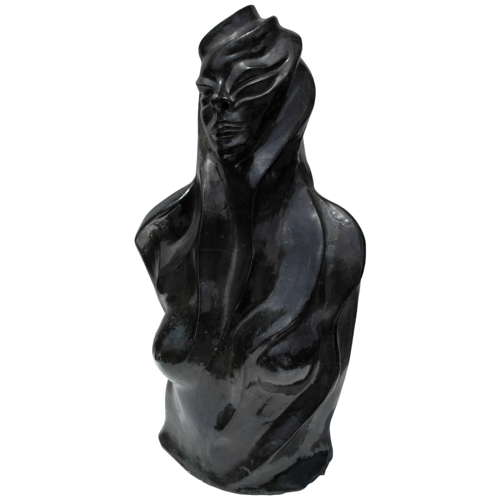 Strong Ceramic Sculpture of Female Bust