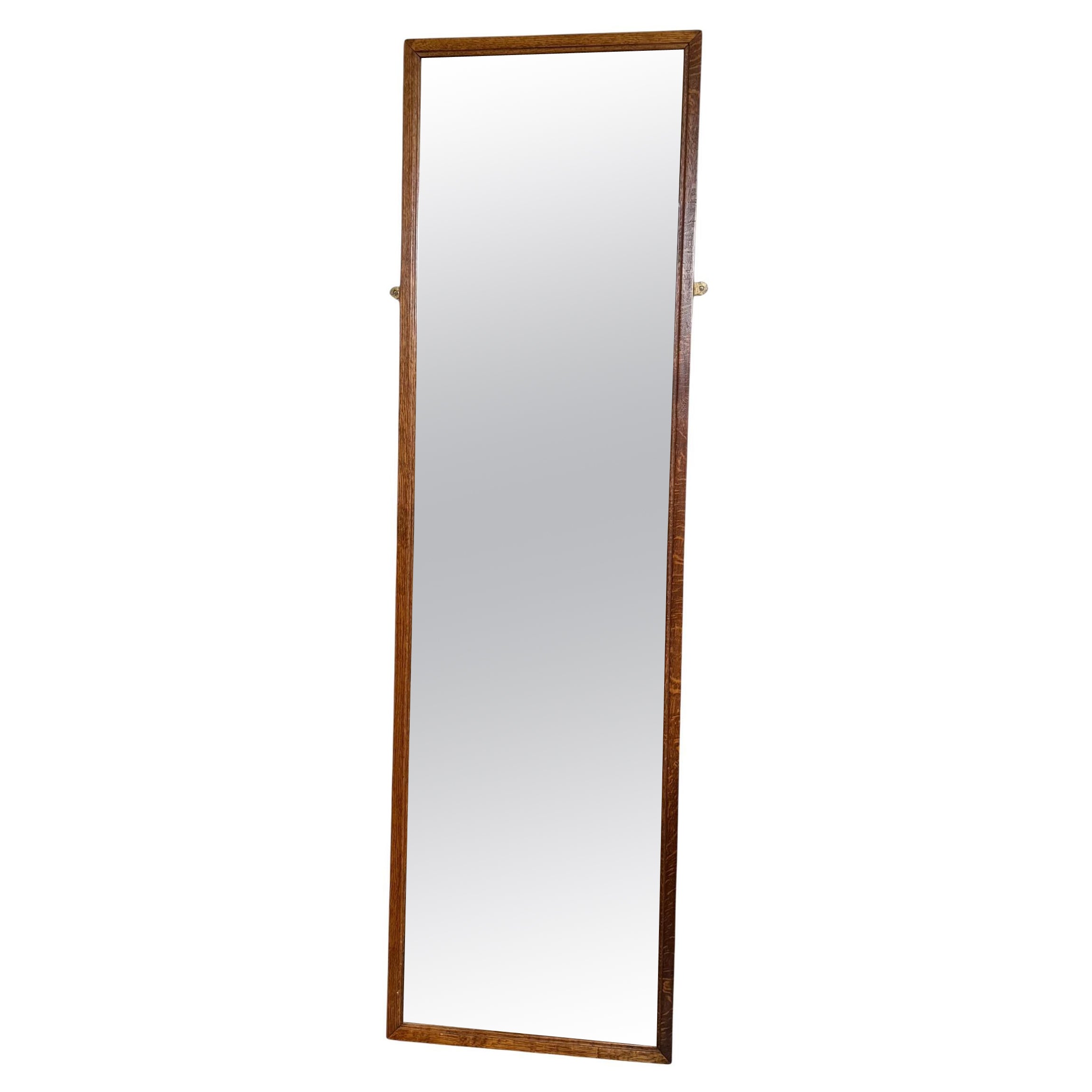 Vintage Mission Oak Floor Mirror Characteristic of Arts & Crafts Movement