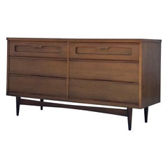 Mid-Century Six Drawer Dresser by Bassett