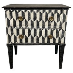 Small Italian Chest of Drawers Patinated with a Trompe-L'Oeil Painting