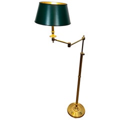 Lampe de lecture amovible en laiton et tôle peinte en vert synthétique