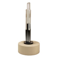Floor or Table Lamp in Chromed Metal and Glass by Aldo Nason for Mazzega, Italy