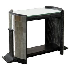 Vintage Ebonisierte Eiche und Spiegel Mosaik Beistelltisch