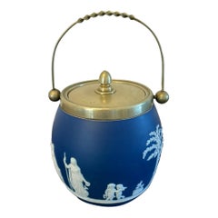 Antique Victorian Quality Wedgwood Jasperware Biscuit Barrel