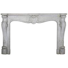 19th Century Original Antique Fireplace Mantle in Carrara Marble 3