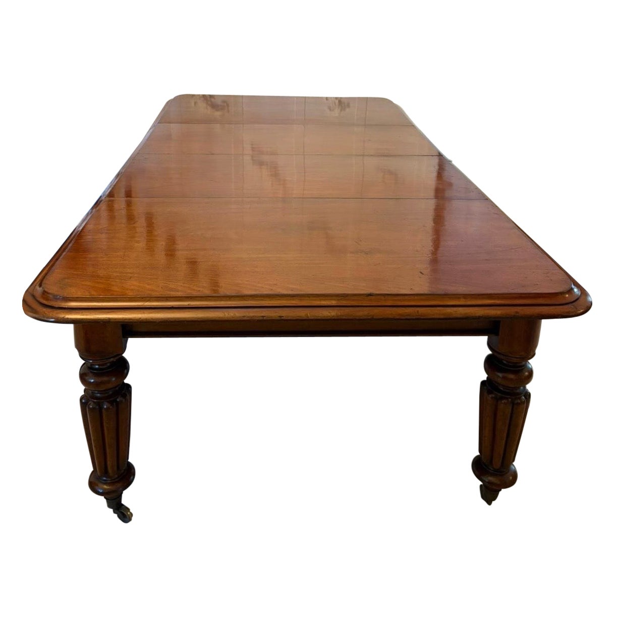 Mesa de comedor extensible antigua de caoba de calidad victoriana de 10/12 plazas