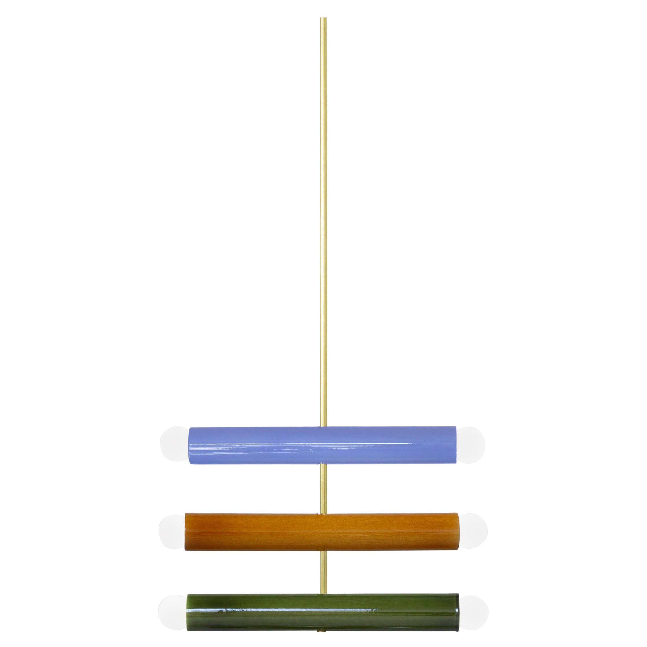 Customizable Ceramic Pendant Lamp TRN C4 lilac ochre green by Pani Jurek