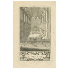 Rara veduta del XVIII secolo di una cerimonia papale in Vaticano, 1734
