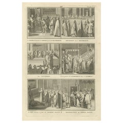 Riti della Settimana Santa e della Candelora - Incisione del 1734 di scene liturgiche cattoliche