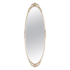 BEAUTIFUL VINTAGE OVAL LONG WALL CARVED FRENCH MiRROR