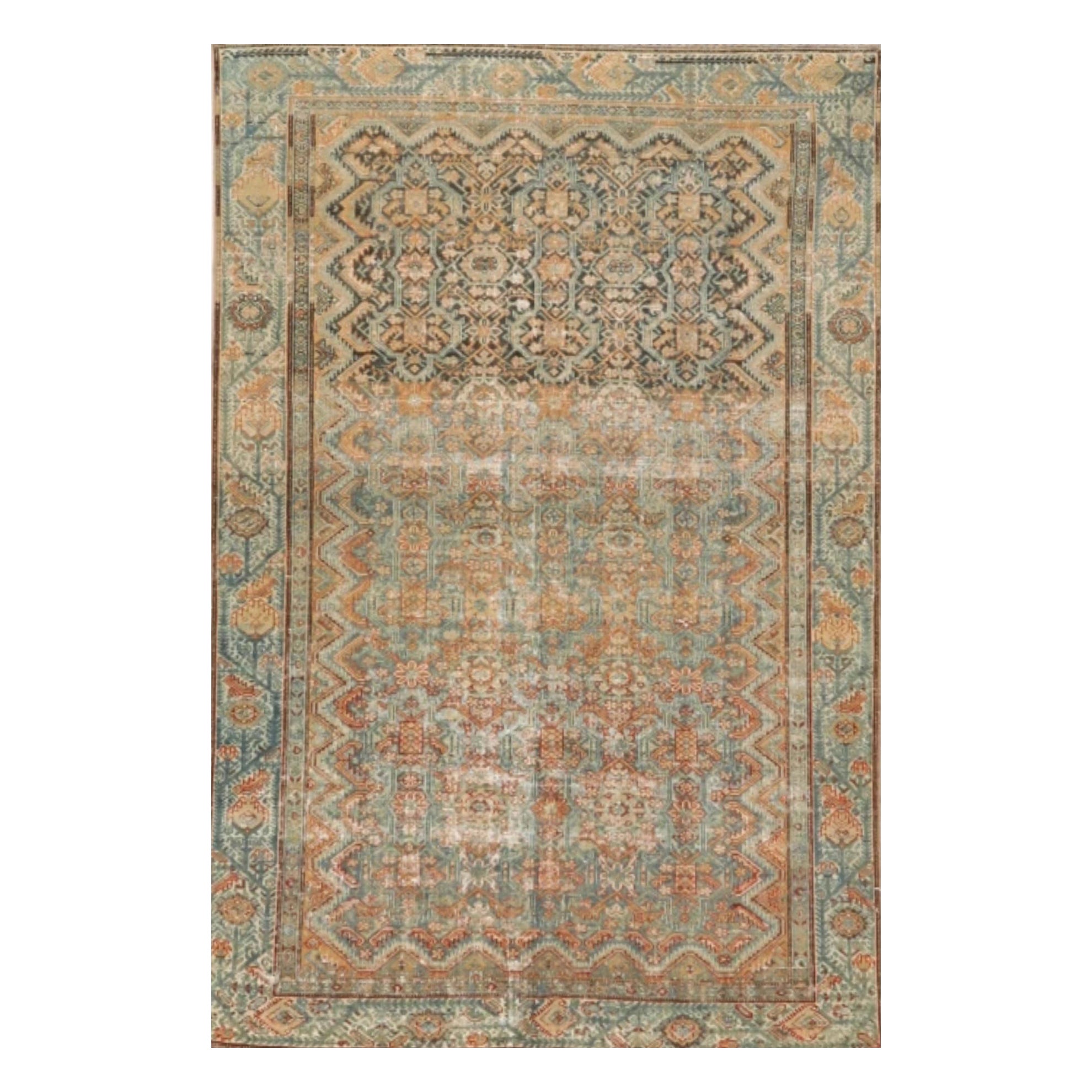 Tappeto persiano Malayer Small Design - CIRCA 1880 - Lana Blu Arancione Rosso - 99564