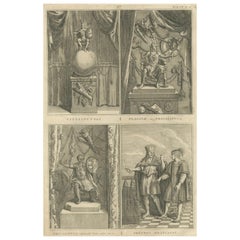 Dioses y sacerdotes mexicanos - Grabado de 1734 sobre las deidades aztecas y el ritual religioso