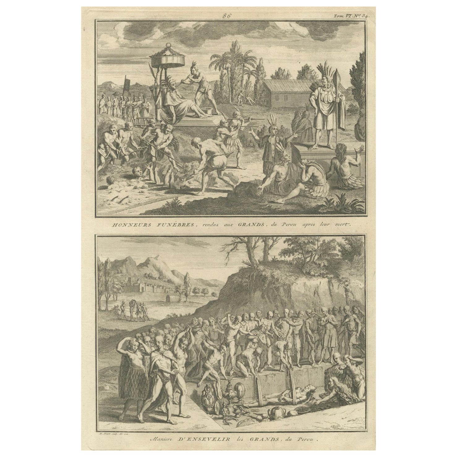 Funeral Rites and Burial of Inca Nobles – 1734 Engraving of Old Peruvian Customa