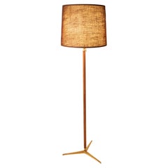 Floor Lamp Produced by Metalarte in the Style of Gino Sarfatti, Leather, Brass