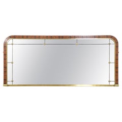 Walnut framed overmantel mirror