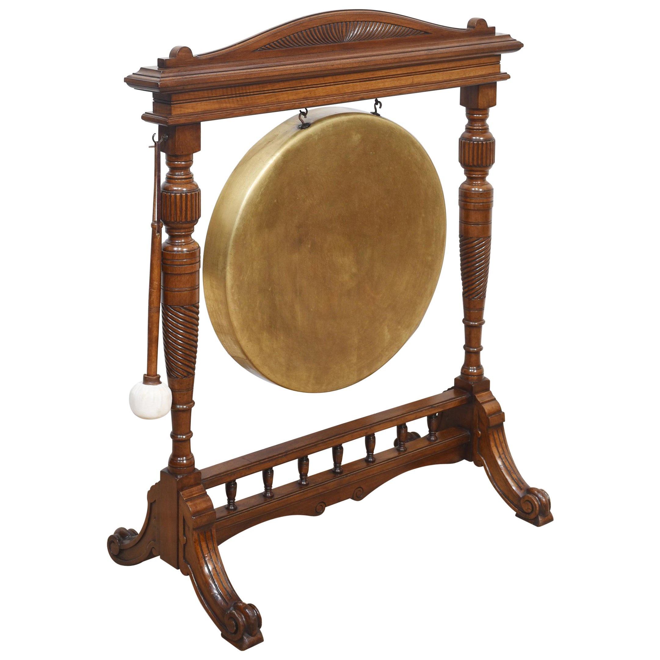 Walnut framed dinner gong