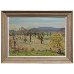 Vintage Emile Walters Hudson Valley Pastoral Landscape Painting