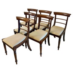 Ensemble de 6 chaises de salle à manger anciennes de qualité Regency en acajou