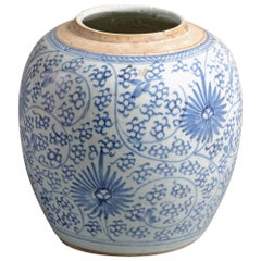 Late 18th Century Blue and White Porcelain Jar
