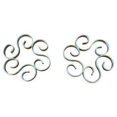 Vintage Christofle Gallia Arabesque Trivet Pair, Made in France